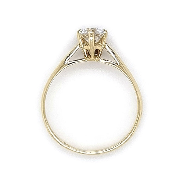 Gold Engagement Ring with Zicron