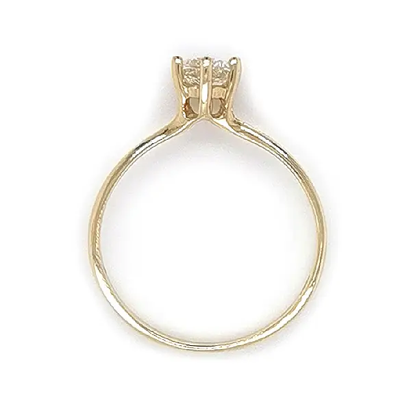 Gold Engagement Ring with Zircon