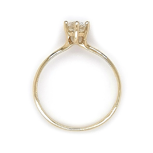 Gold Engagement Ring with Zircon
