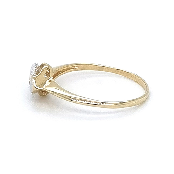 Gold Engagement Ring with Zircon