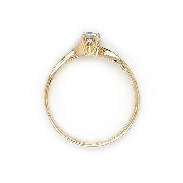 Gold Engagement Ring with Zircon