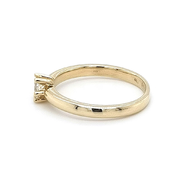 Gold Engagement Ring with Zircon