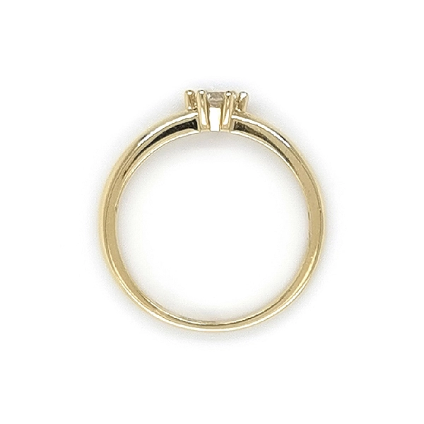 Gold Engagement Ring with Zircon