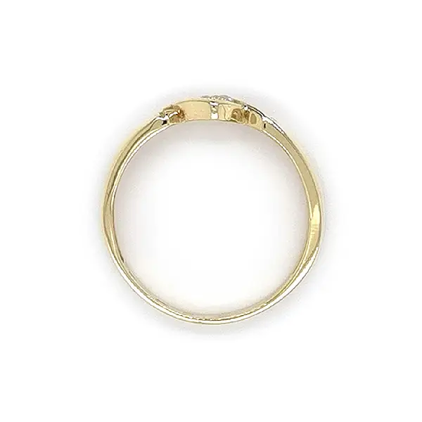 Gold Engagement Ring with Zircon