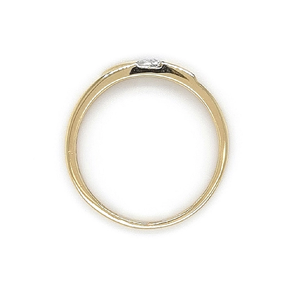 Gold Engagement Ring with Zircon