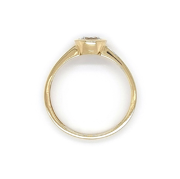 Gold Engagement Ring with Zircon