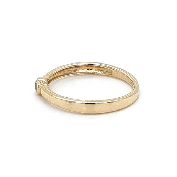 Gold Engagement Ring with Zircon