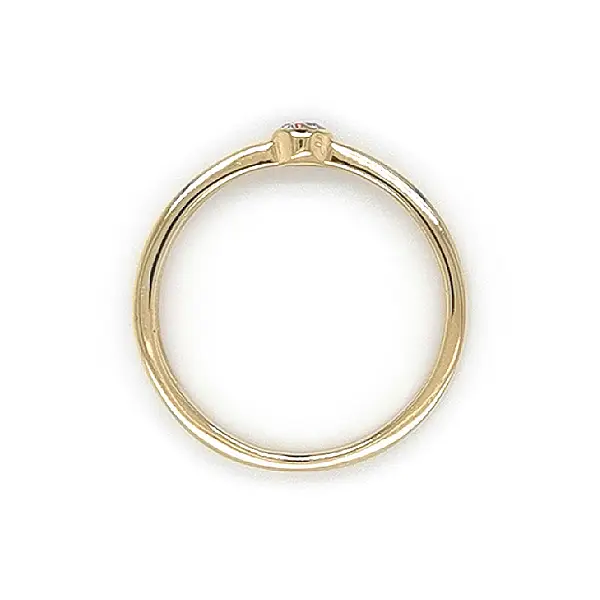 Gold Engagement Ring with Zircon