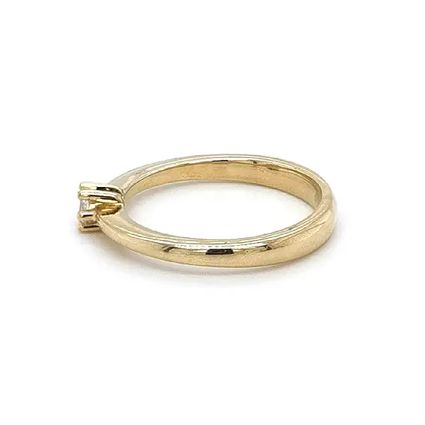 Gold Engagement Ring with Zircon