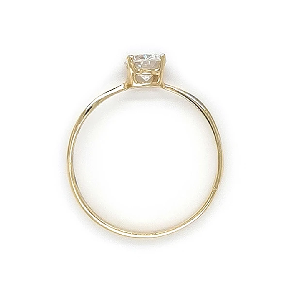 Gold Engagement Ring with Zircon