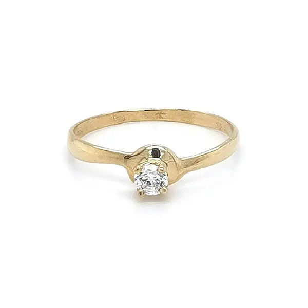 Gold Engagement Ring with Zircon