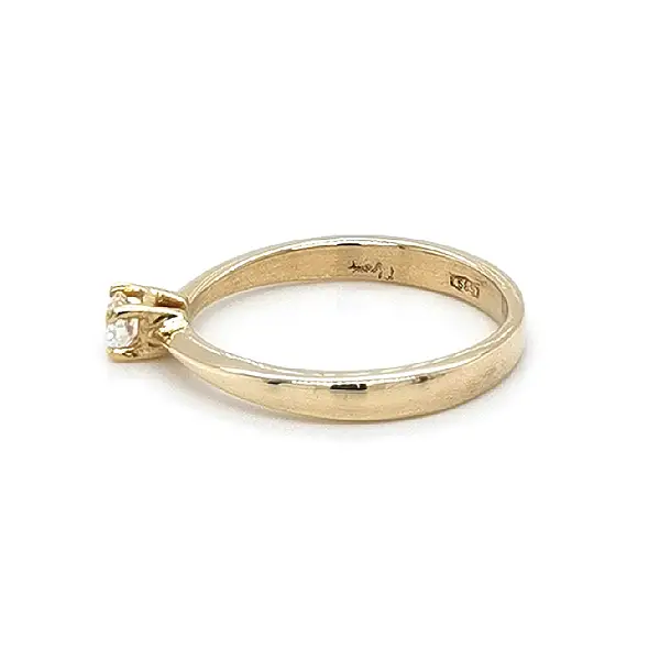 Gold Engagement Ring with Zircon