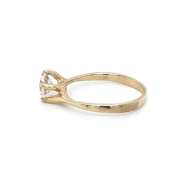 Gold Engagement Ring with Zircon