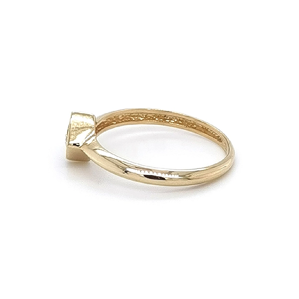 Gold Engagement Ring with Zircon