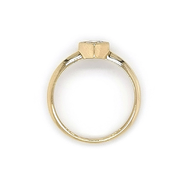 Gold Engagement Ring with Zircon