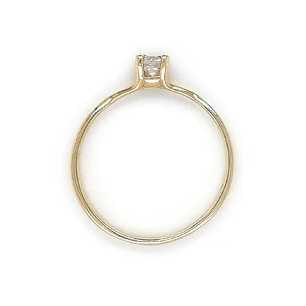 Gold Engagement Ring with Zircon