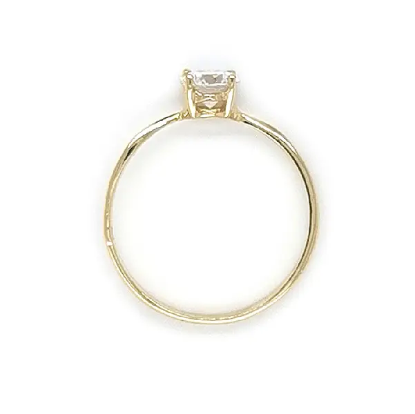 Gold Engagement Ring with Zircon