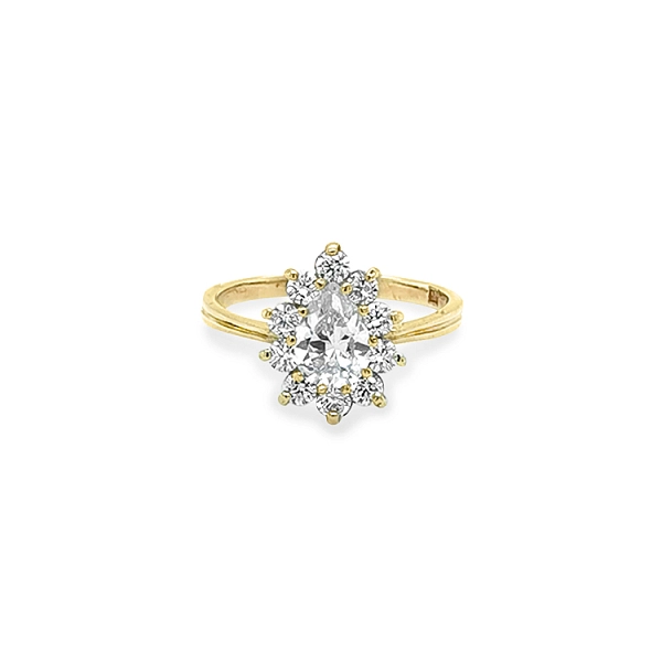 Gold Ring with Zircons