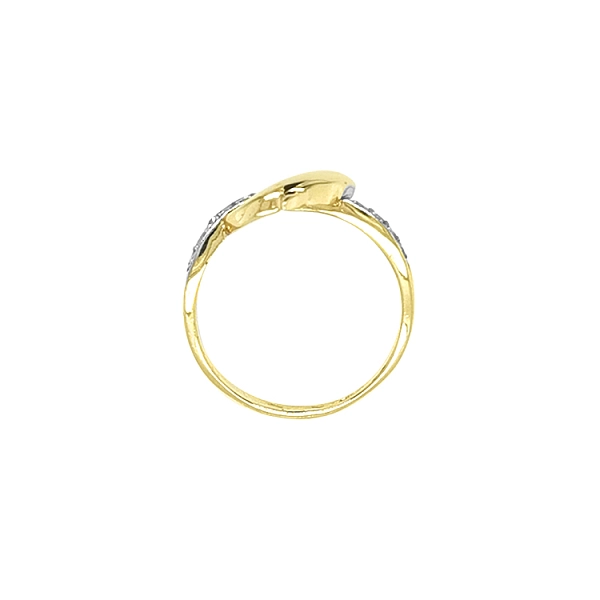 Gold Ring Dolphin with Zircons