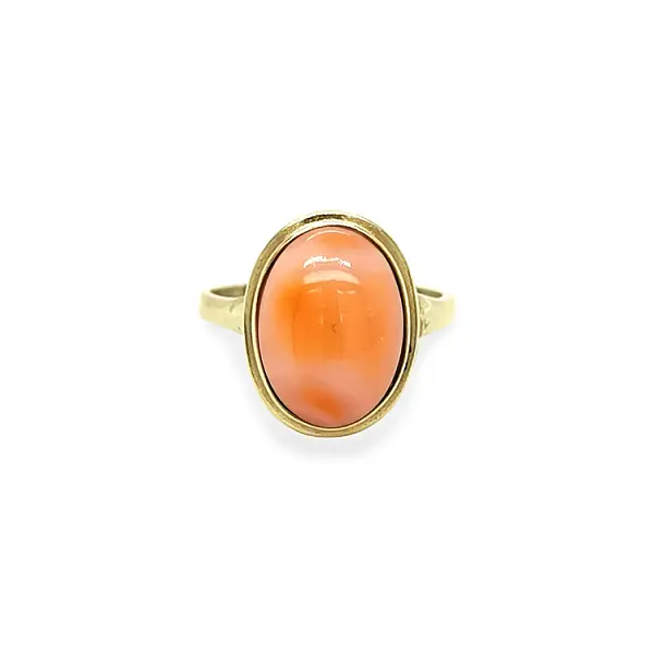 Gold Ring with Coral