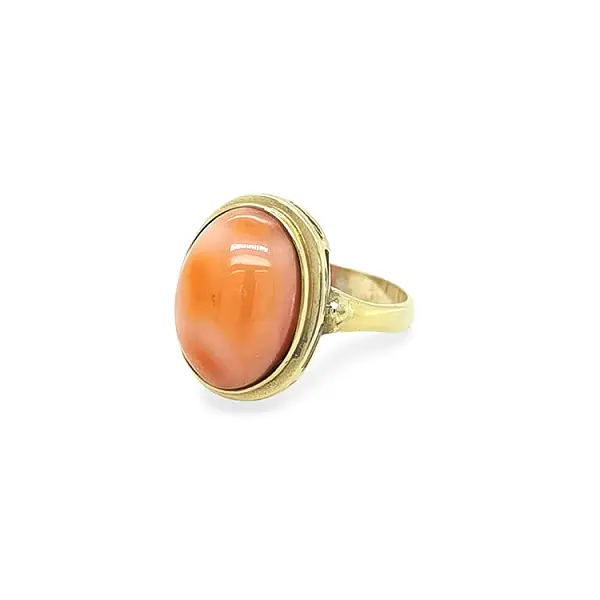 Gold Ring with Coral