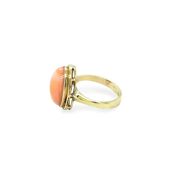 Gold Ring with Coral