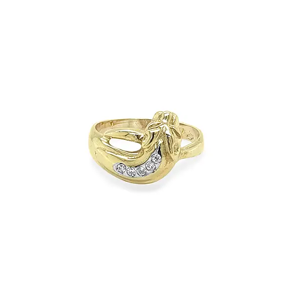 Gold Ring with Zircons
