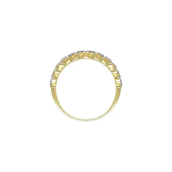Gold Ring with Zircones made of Combined Gold