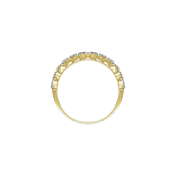 Gold Ring with Zircones made of Combined Gold