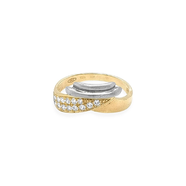 Gold Ring with Zircons