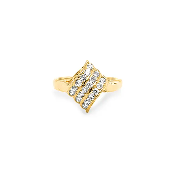 Gold Ring with Zircons