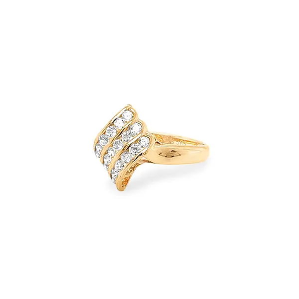 Gold Ring with Zircons