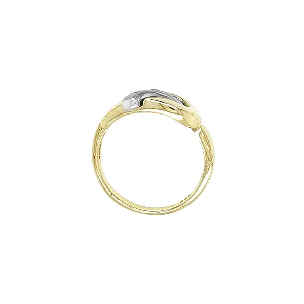 Gold Ring with Zircones made of Combined Gold