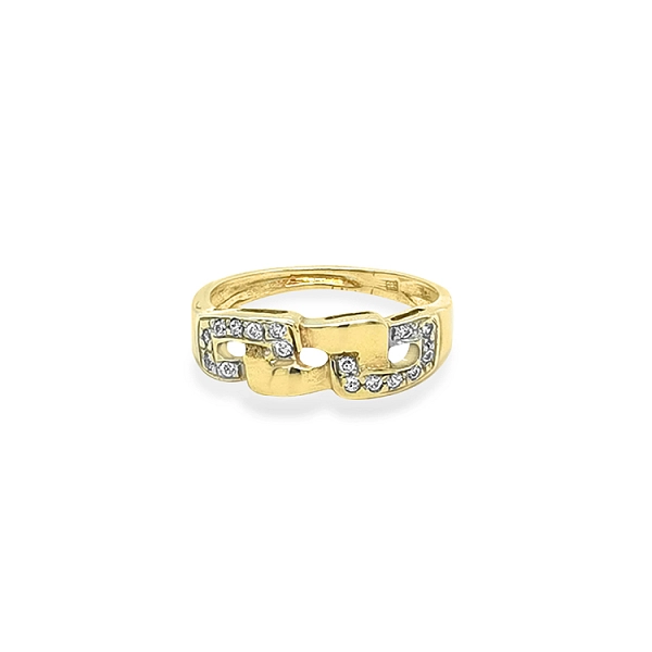 Gold Ring with Zircons