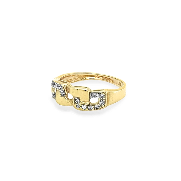 Gold Ring with Zircons