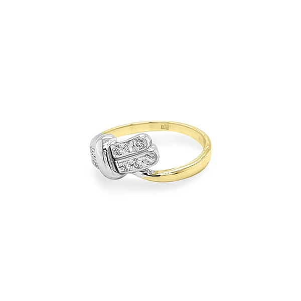 Gold Ring with Zircones made of Combined Gold