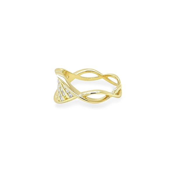 Gold Ring with Zircons