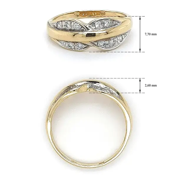 Gold Ring with Zircons