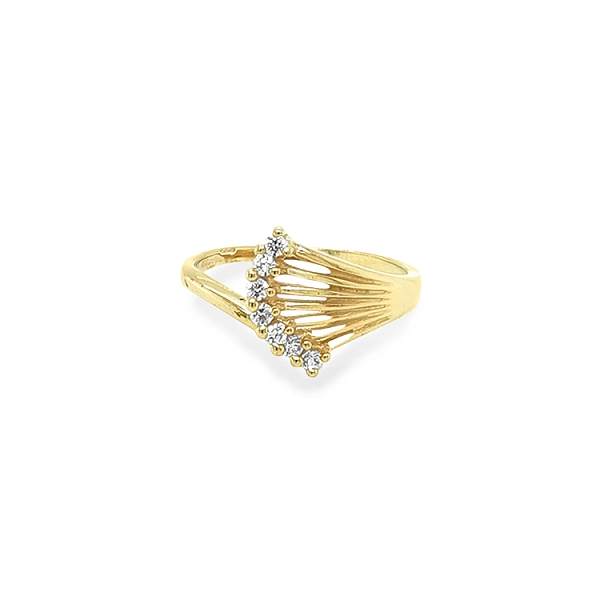 Gold Ring with Zircons