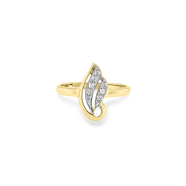 Gold Ring with Zircones made of Combined Gold