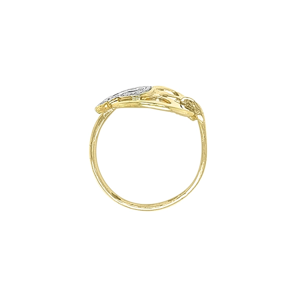Gold Ring with Zircones Hearts