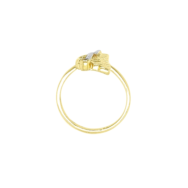 Gold Ring with Zircon made of Combined Gold