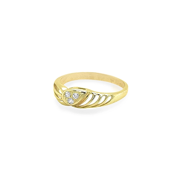 Gold Ring with Zircons