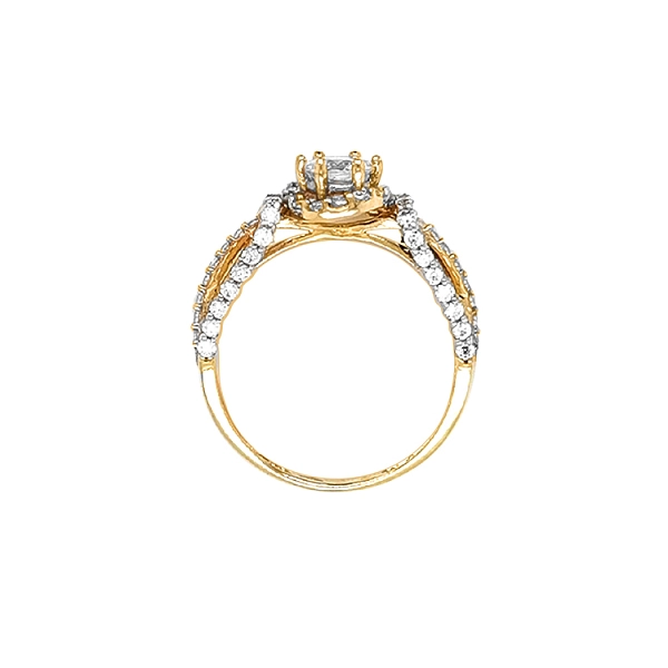 Gold Engagement Ring with Zircones
