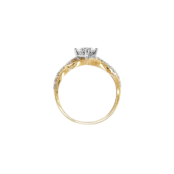 Gold Engagement Ring with Zircones