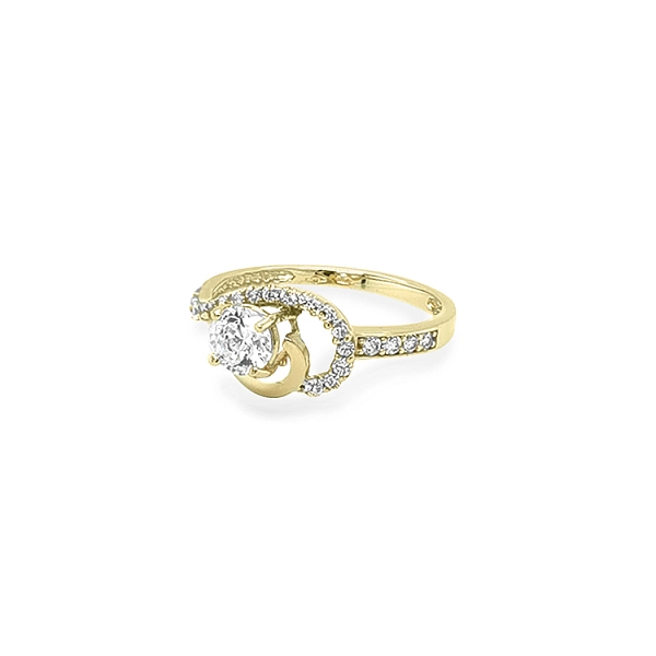 Gold Ring with Zircons