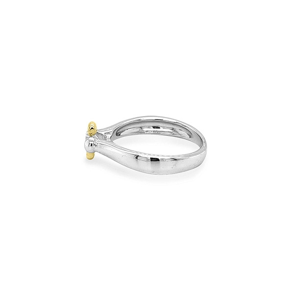 Gold Engagement Ring with Zircon