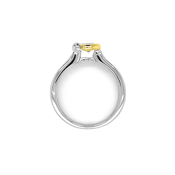 Gold Engagement Ring with Zircon