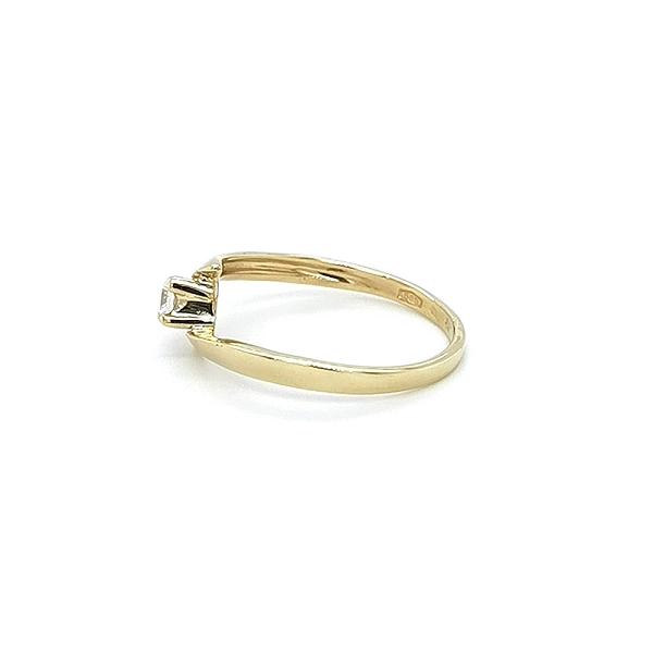 Gold Engagement Ring with Zircon