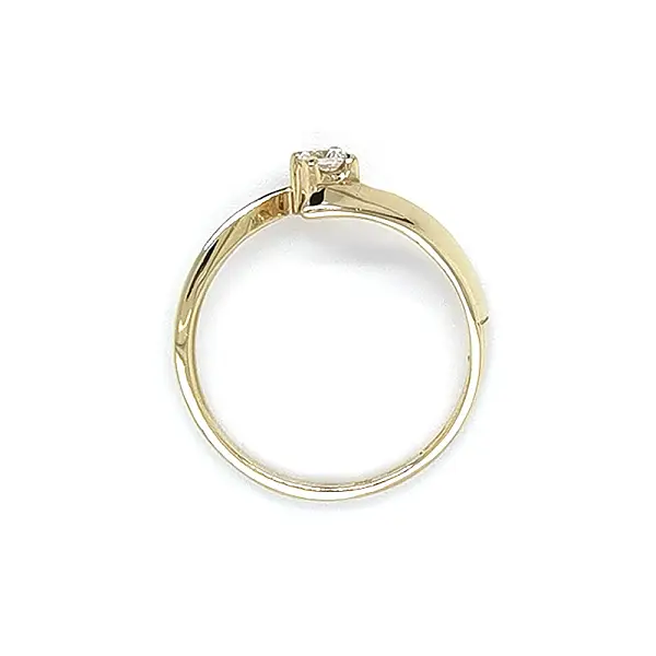 Gold Engagement Ring with Zircon